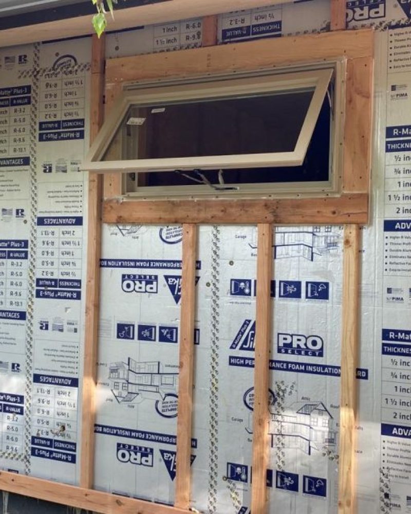 Exterior wall of a house during construction